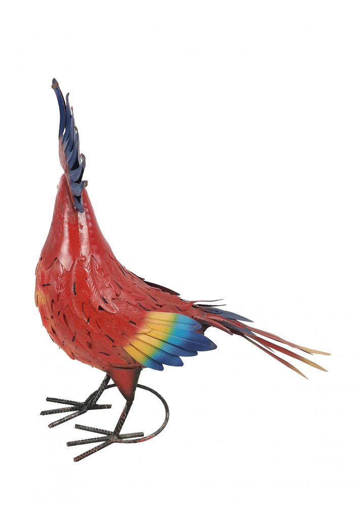 17" Red And Blue Metal Birds Garden Accents Accessories
