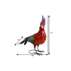 17" Red And Blue Metal Birds Garden Accents Accessories
