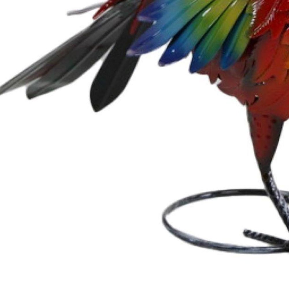 17" Red And Blue Metal Birds Garden Accents Accessories