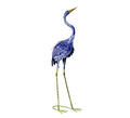 37" Blue And Gold Metal Birds Garden Accents Accessories