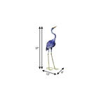 37" Blue And Gold Metal Birds Garden Accents Accessories