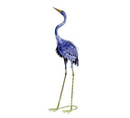 37" Blue And Gold Metal Birds Garden Accents Accessories