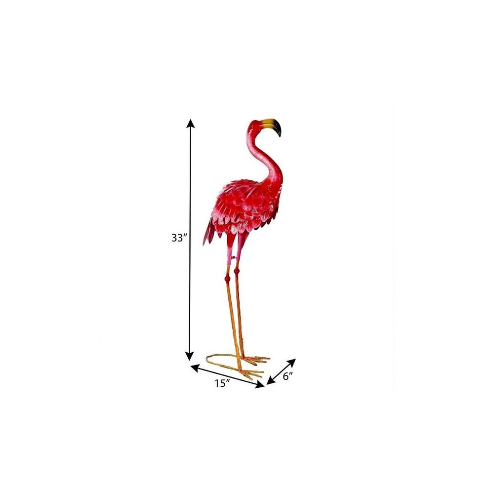 33" Pink Metal Flamingo Garden Accents Accessories