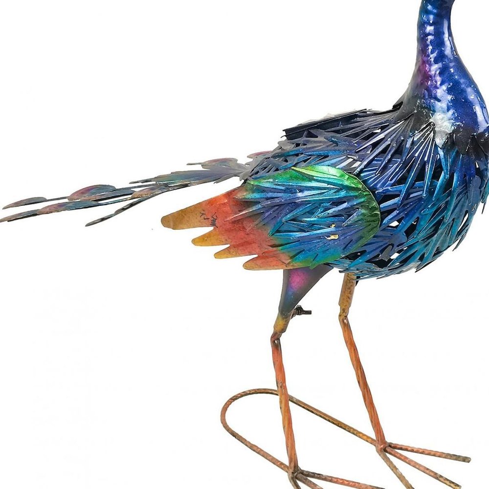 23" Purple And Blue Metal LED lights Birds Garden Accents Accessories
