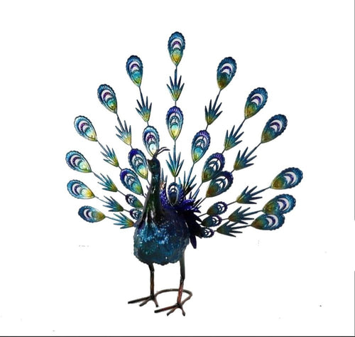 23" Blue And Purple Metal Birds Garden Accents Accessories