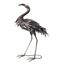 27" Copper And Silver Metal Flamingo Garden Accents Accessories