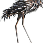 27" Copper And Silver Metal Flamingo Garden Accents Accessories