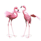 33" Pink Metal LED lights Flamingo Garden Accents Accessories
