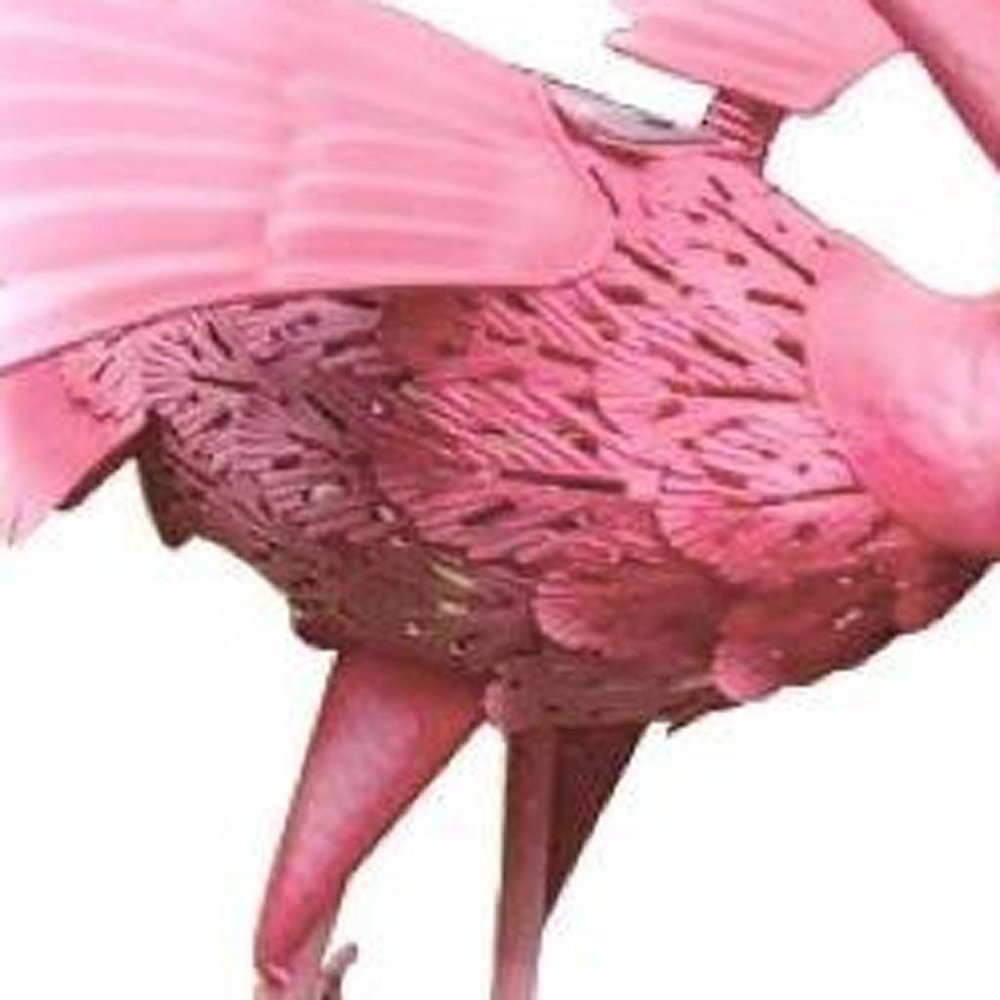 33" Pink Metal LED lights Flamingo Garden Accents Accessories