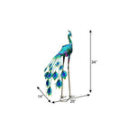 34" Purple And Blue Metal LED lights Birds Garden Accents Accessories