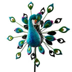 78" Blue And Purple Metal LED lights Birds Windmill