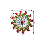 78" Red Green And Yellow Metal Windmill