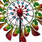 78" Red Green And Yellow Metal Windmill