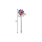 58" Purple Blue And Red Metal Windmill