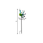 67" Blue And Green Metal LED lights Birds Windmill
