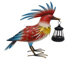 17" Red Blue And Yellow Metal LED lights Birds Garden Accents Accessories