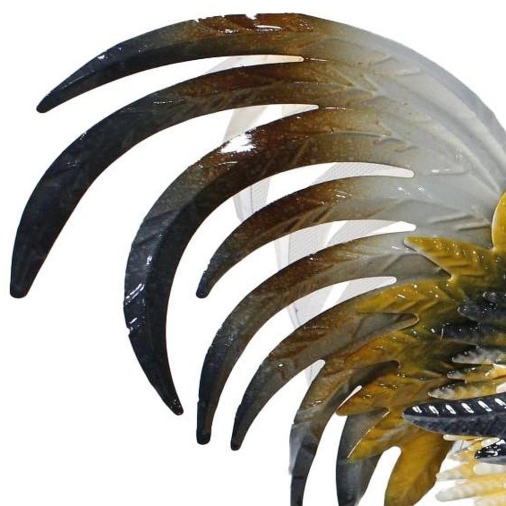 16" Yellow White And Red Metal Birds Garden Accents Accessories