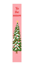 47" Pink And Green Solid Wood Christmas Christmas Tree Porch Sign