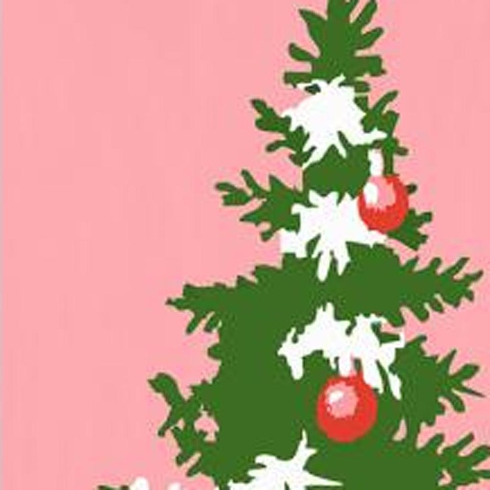 47" Pink And Green Solid Wood Christmas Christmas Tree Porch Sign