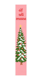 47" Pink And Green Solid Wood Christmas Christmas Tree Porch Sign