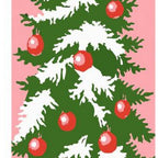59" Green Pink And White Solid Wood Christmas Christmas Tree Porch Sign