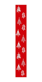 47" Red And White Solid Wood Christmas Christmas Trees Porch Sign