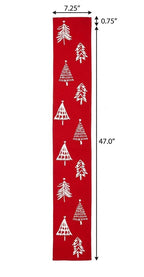 47" Red And White Solid Wood Christmas Christmas Trees Porch Sign