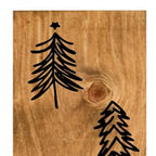 59" Black And Natural Solid Wood Christmas Christmas Trees Porch Sign