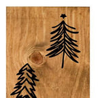 59" Black And Natural Solid Wood Christmas Christmas Trees Porch Sign