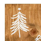 47" Tan And White Solid Wood Christmas Christmas Trees Porch Sign