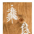 47" Tan And White Solid Wood Christmas Christmas Trees Porch Sign