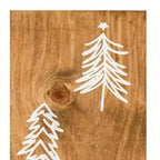 47" Tan And White Solid Wood Christmas Christmas Trees Porch Sign