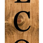47" Black And Natural Solid Wood Welcome Porch Sign