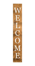 47" Natural And White Solid Wood Welcome Porch Sign