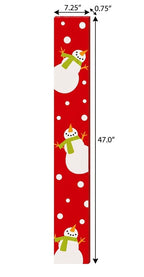 47" Red And White Solid Wood Snowman Porch Sign