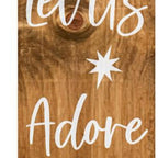 47" Natural And White Solid Wood Christmas Nativity Porch Sign