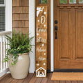 59" Natural And White Solid Wood Christmas Pilgrim Porch Sign