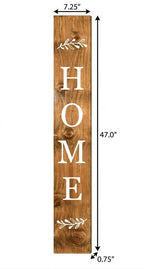 47" Natural And White Solid Wood Home Porch Sign