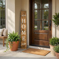 47" Natural And White Solid Wood Home Porch Sign