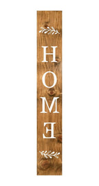 59" Natural And White Solid Wood Home Porch Sign