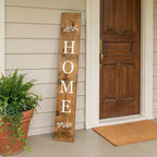 59" Natural And White Solid Wood Home Porch Sign