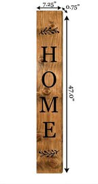 47" Black And Natural Solid Wood Home Porch Sign