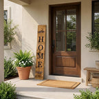 47" Black And Natural Solid Wood Home Porch Sign