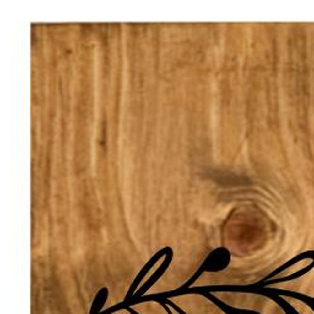 59" Black And Natural Solid Wood Home Porch Sign