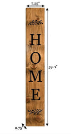 59" Black And Natural Solid Wood Home Porch Sign