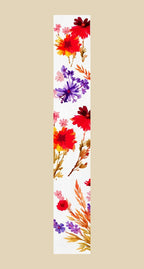 59" White Red And Purple Solid Wood Floral Bouquet Porch Sign