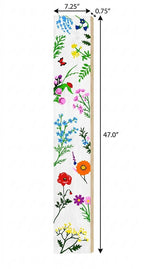 47" White Blue And Green Solid Wood Floral Bouquet Porch Sign