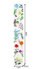 59" White Blue And Green Solid Wood Floral Bouquet Porch Sign