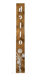 47" Natural And White Solid Wood Wildflowers Hello Porch Sign