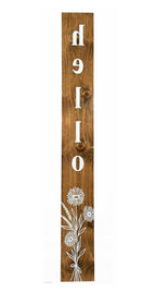 59" Natural And White Solid Wood Wildflowers Hello Porch Sign